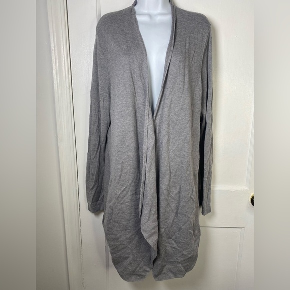 Eileen Fisher Sweaters - Eileen Fisher Light Gray Open Cardigan with Pockets